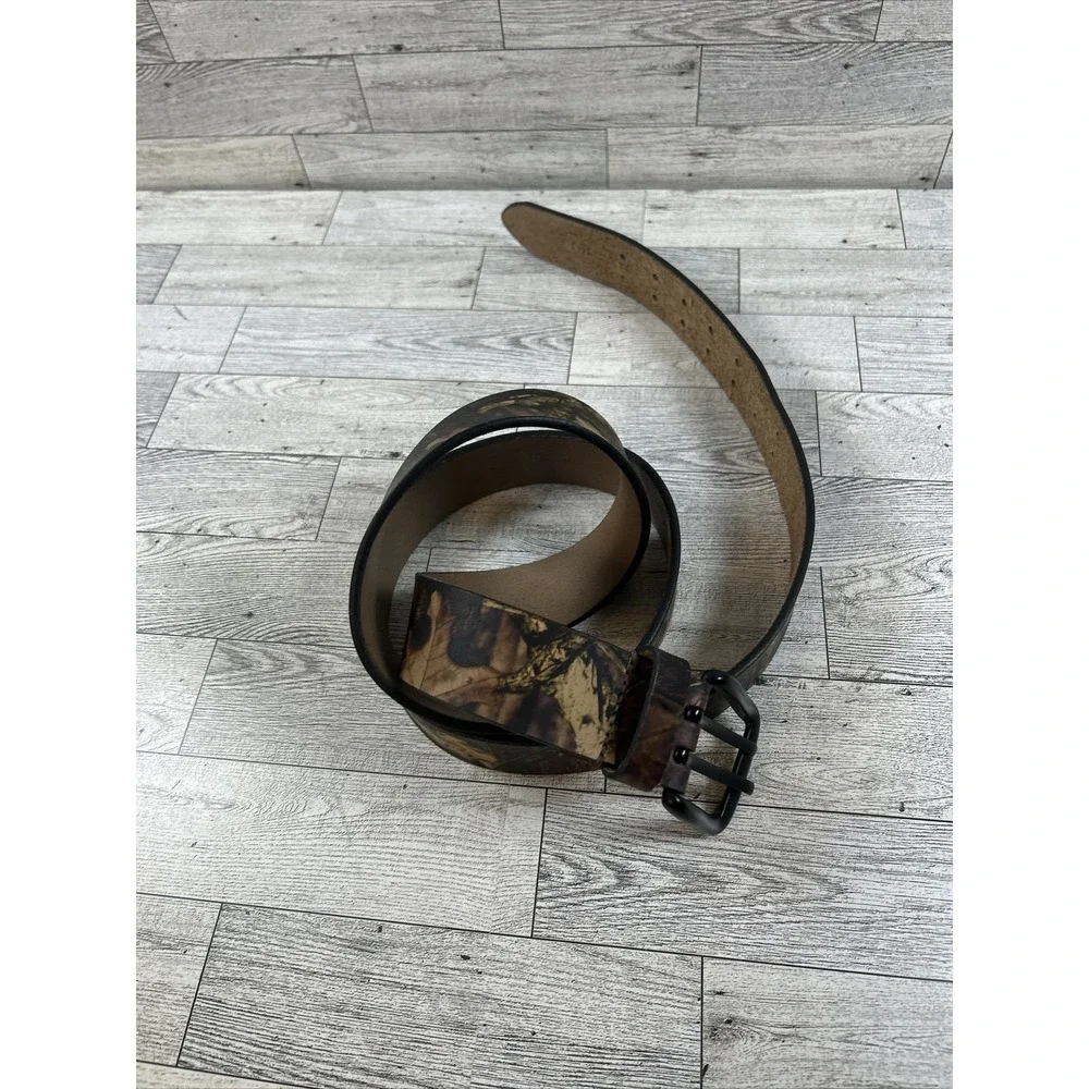Camo Brown Genuine Leather 1402‎ Two Prong Work Belt - Men's XXL Size 52